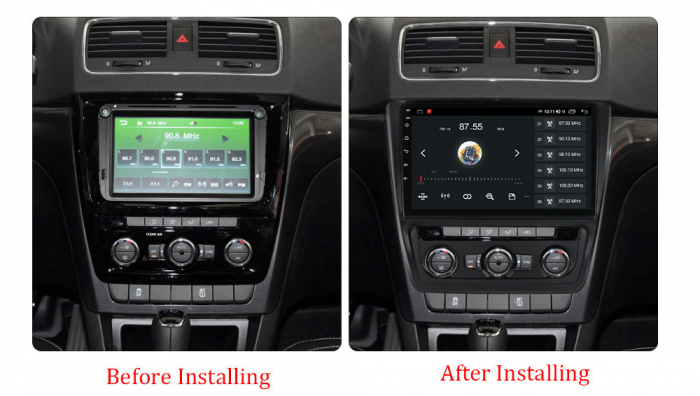 Navigatie Skoda Yeti 5L din 2009 - 2014, Android 14, Wireless Carplay si Android Auto, 2GB RAM si 32GB ROM, Display IPS 9 inch, Camera Marsarier, Internet, Aplicatii, Wi Fi, Usb, Bluetooth [4]