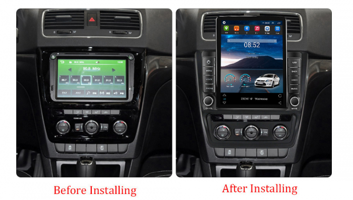 Navigatie Skoda Yeti 5L din 2009 - 2014, Ecran TESLA 9.7 inch, 4 GB RAM si 64 GB ROM, Slot Sim 4G, Procesor Octa Core, Carplay integrat, Procesor Sunet Digital DSP, Android, Aplicatii, Usb [4]