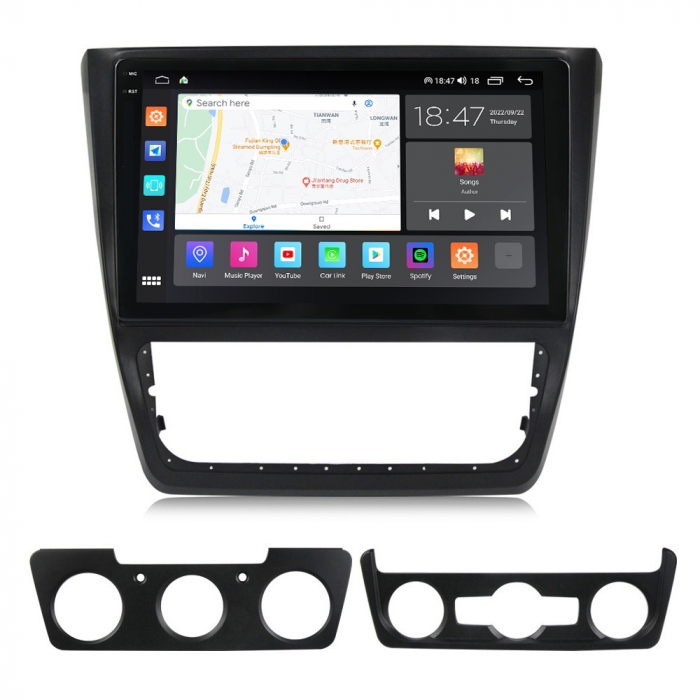 Navigatie Skoda Yeti 5L din 2009 - 2014, Rezolutie 2K, Ecran QLED 9.5 inch, 8GB RAM si 128GB ROM, Android, Procesor Octacore, Slot sim 4G, Sunet DSP, Wireless Carplay [4]
