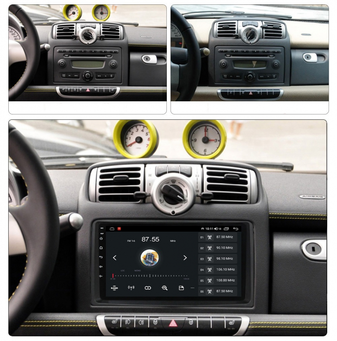 Navigatie Smart din 2006-2010, Android 14, Wireless Carplay si Android Auto, 2GB RAM si 32GB ROM, Display IPS 9 inch, Camera Marsarier, Internet, Aplicatii, Wi Fi, Usb, Bluetooth [3]