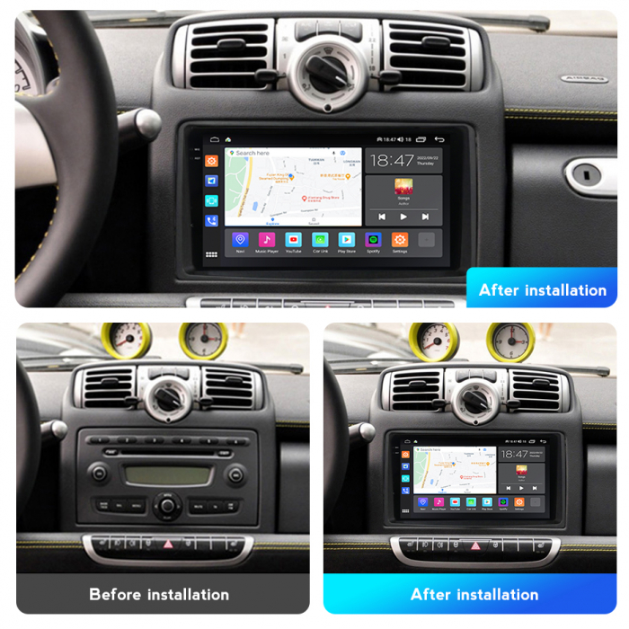 Navigatie Smart din 2006-2010, Rezolutie 2K, Ecran QLED 9.5 inch, 8GB RAM si 128GB ROM, Android, Procesor Octacore, Slot sim 4G, Sunet DSP, Wireless Carplay si Android Auto [3]