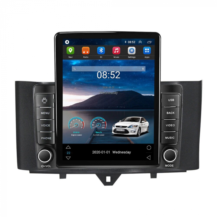 Navigatie Smart din 2010 - 2015, Ecran TESLA 9.7 inch, 4 GB RAM si 64 GB ROM, Slot Sim 4G, Procesor Octa Core, Carplay integrat, Procesor Sunet Digital DSP, Android, Aplicatii, Usb, Wi Fi, Bluetooth [2]