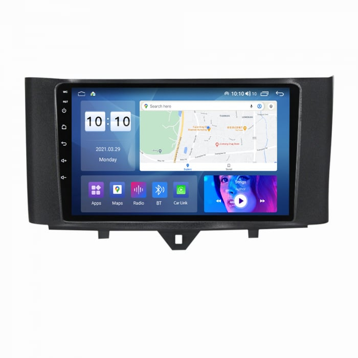 Navigatie Smart ForTwo ( 2010 - 2015 ) 4GB RAM si 64GB ROM, Ecran QLED 9 inch, Android 14, Procesor Octacore, Slot sim 4G, Sunet DSP, Wireless Carplay si Android Auto, Camera Marsarier [1]