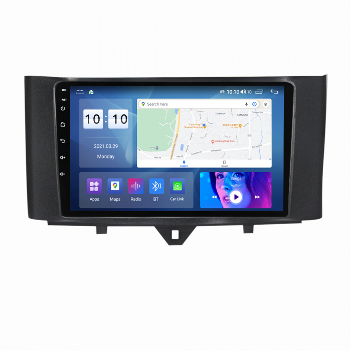 Navigatie Smart Fortwo din 2010-2015, Android 14, Wireless Carplay si Android Auto, 2GB RAM si 32GB ROM, Display IPS 9 inch, Camera Marsarier, Internet, Aplicatii, Wi Fi, Usb, Bluetooth [4]