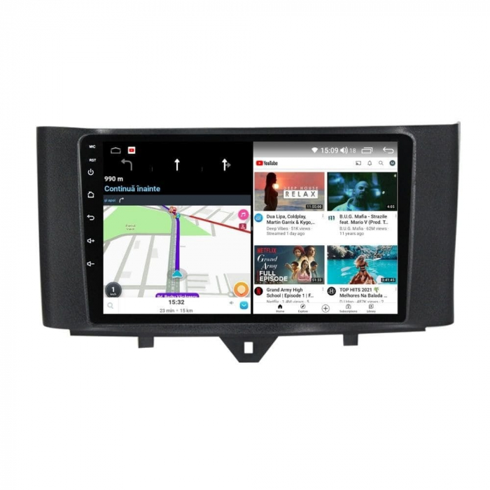 Navigatie Smart Fortwo din 2010-2015 Android 14 , 4GB RAM , Procesor Quad Core , Wireless Carplay si Android auto , Display HD Touchscreen, Wi-Fi , Bluetooth, USB [4]