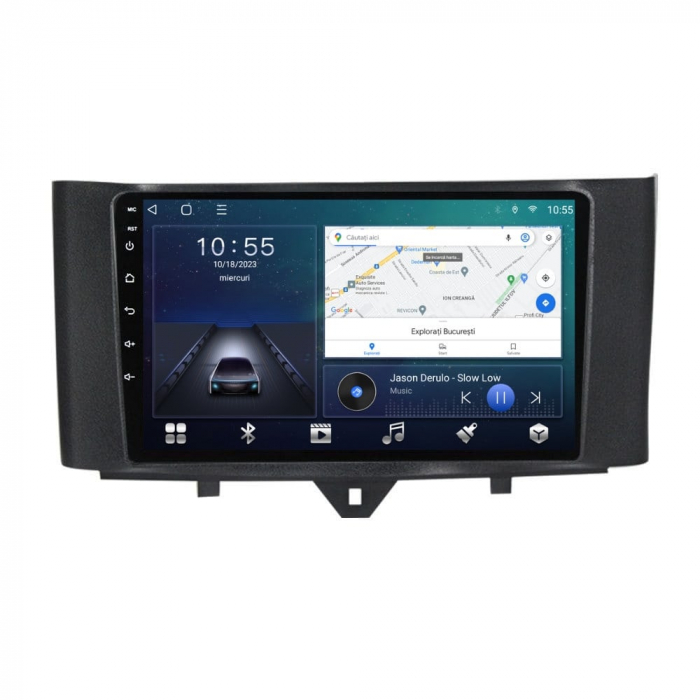 Navigatie Smart Fortwo din 2010-2015 Android 14 , 4GB RAM , Procesor Quad Core , Wireless Carplay si Android auto , Display HD Touchscreen, Wi-Fi , Bluetooth, USB [2]