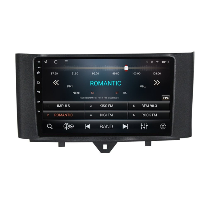 Navigatie Smart Fortwo din 2010-2015, Rezolutie 2K, Ecran QLED 9.5 inch, 8GB RAM si 128GB ROM, Android, Procesor Octacore, Slot sim 4G, Sunet DSP, Wireless Carplay si Android Auto [3]