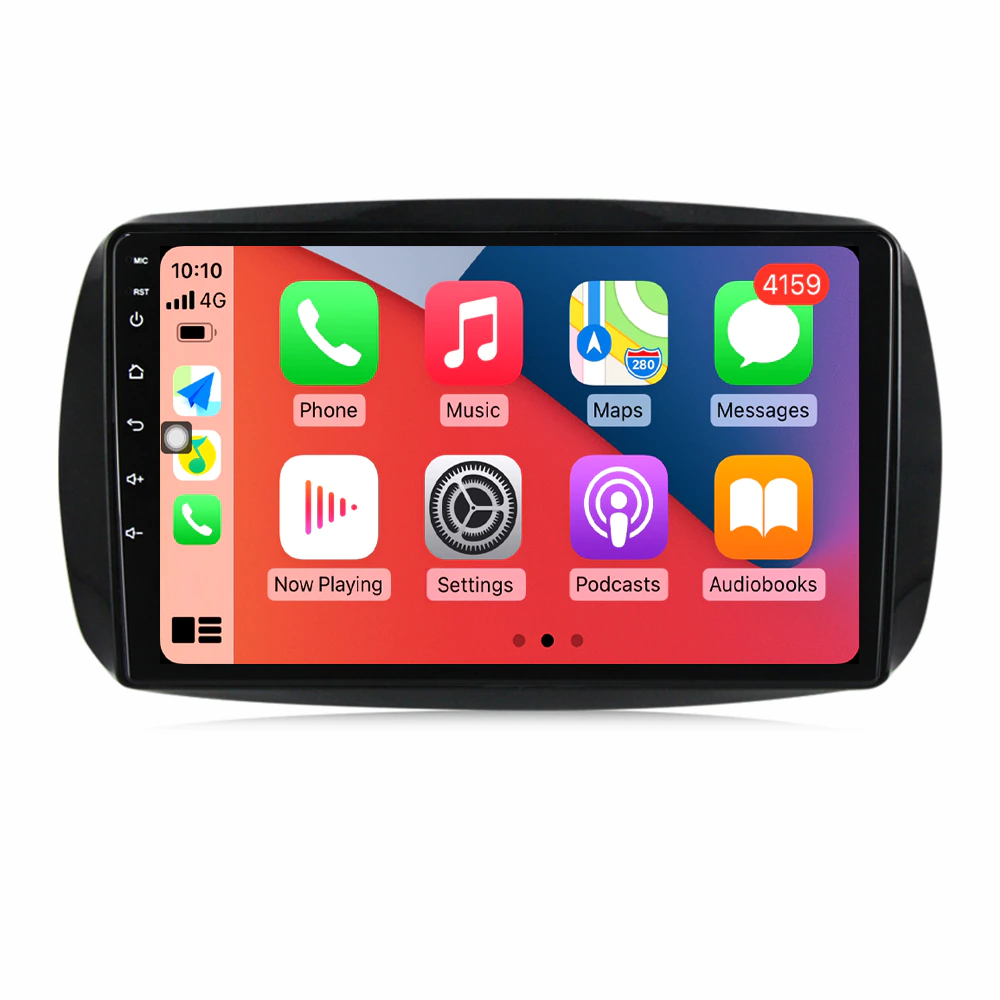 Navigatie Smart Fortwo din 2015-2020, Android 14, Wireless Carplay si Android Auto, 2GB RAM si 32GB ROM, Display IPS 9 inch, Camera Marsarier, Internet, Aplicatii, Wi Fi, Usb, Bluetooth [1]