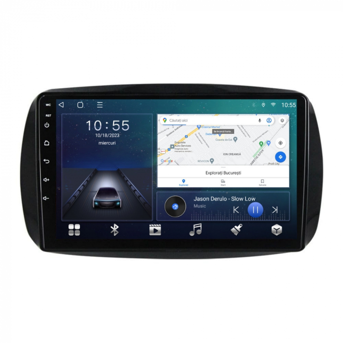 Navigatie Smart Fortwo din 2015-2020 Android 14 , 4GB RAM , Procesor Quad Core , Wireless Carplay si Android auto , Display HD Touchscreen, Wi-Fi , Bluetooth, USB [2]