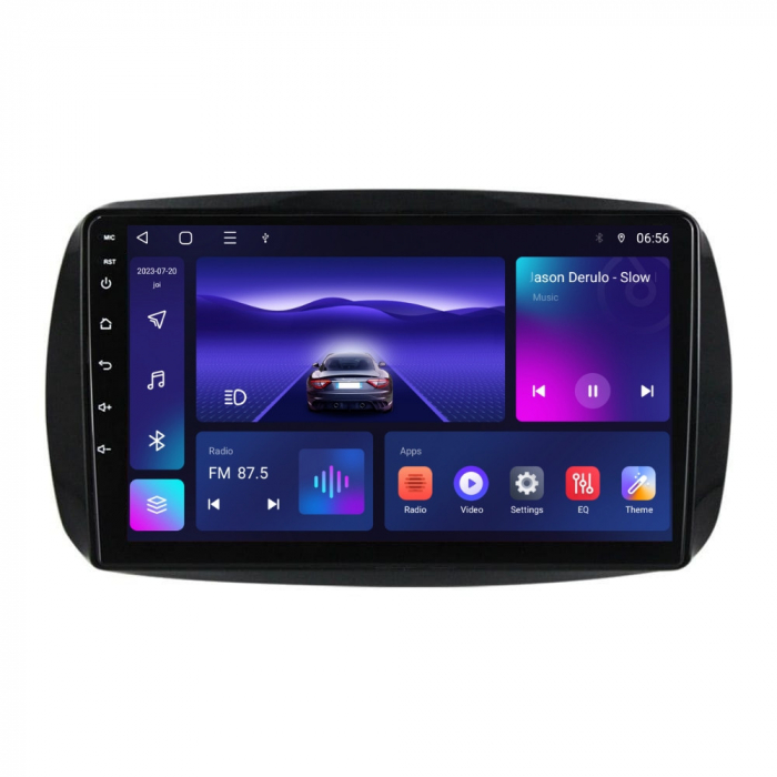 Navigatie Smart Fortwo din 2015-2020 Android 14 , 4GB RAM , Procesor Quad Core , Wireless Carplay si Android auto , Display HD Touchscreen, Wi-Fi , Bluetooth, USB [1]
