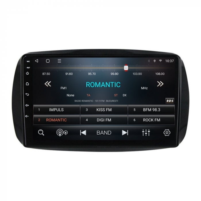 Navigatie Smart Fortwo din 2015-2020 Android 14 , 4GB RAM , Procesor Quad Core , Wireless Carplay si Android auto , Display HD Touchscreen, Wi-Fi , Bluetooth, USB [3]