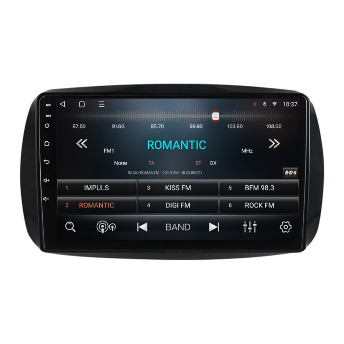 Navigatie Smart Fortwo din 2015-2020, Rezolutie 2K, Display QLED 9.5 inch, 4GB RAM si 64GB ROM, Android, Procesor Octacore, Slot sim 4G, Sunet DSP, Wireless Carplay si Android Auto, Camera Marsarier, [4]