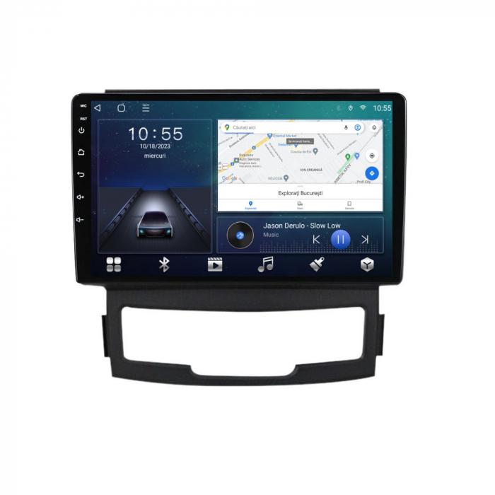 Navigatie Ssangyong Korando 2010-2013 Android 14 , 4GB RAM , Procesor Quad Core , Wireless Carplay si Android auto , Display HD Touchscreen, Wi-Fi , Bluetooth, USB [2]