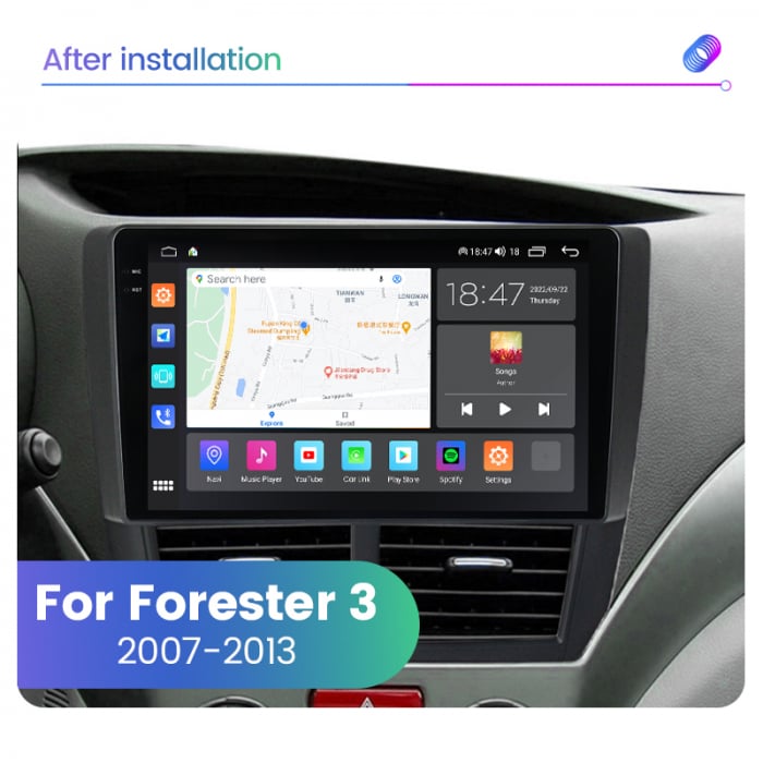 Navigatie Subaru Forester 3 din 2007 - 2013, Android 14, 2GB RAM si 32GB ROM, Display IPS 9 inch, Camera Marsarier, Internet, Aplicatii, Wi Fi, Usb, Bluetooth [4]