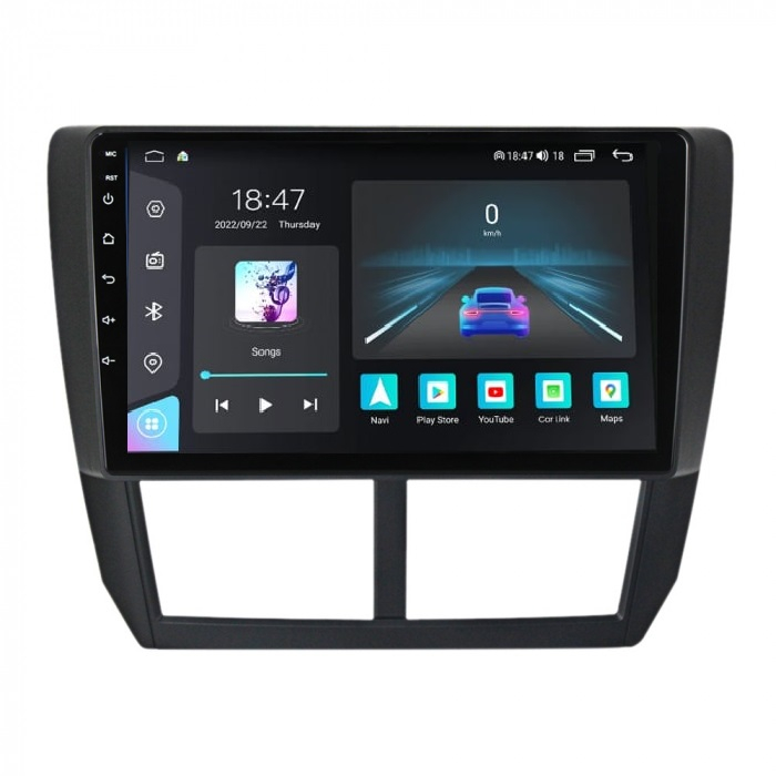 Navigatie Subaru Forester 3 din 2007 - 2013, Rezolutie 2K, Ecran QLED 9.5 inch, 8GB RAM si 128GB ROM, Android, Procesor Octacore, Slot sim 4G, Sunet DSP, Wireless Carplay [1]