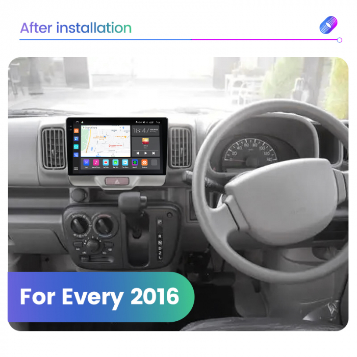 Navigatie Suzuki Every Wagon din 2016 - 2022, Rezolutie 2K, Display QLED 9.5 inch, 4GB RAM si 64GB ROM, Android, Procesor Octacore, Slot sim 4G, Sunet DSP, Wireless Carplay si Android Auto, Camera Mar [3]