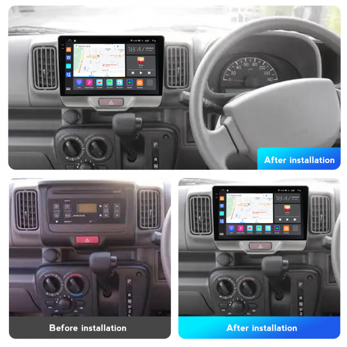 Navigatie Suzuki Every Wagon din 2016 - 2022, Rezolutie 2K, Display QLED 9.5 inch, 4GB RAM si 64GB ROM, Android, Procesor Octacore, Slot sim 4G, Sunet DSP, Wireless Carplay si Android Auto, Camera Mar [2]