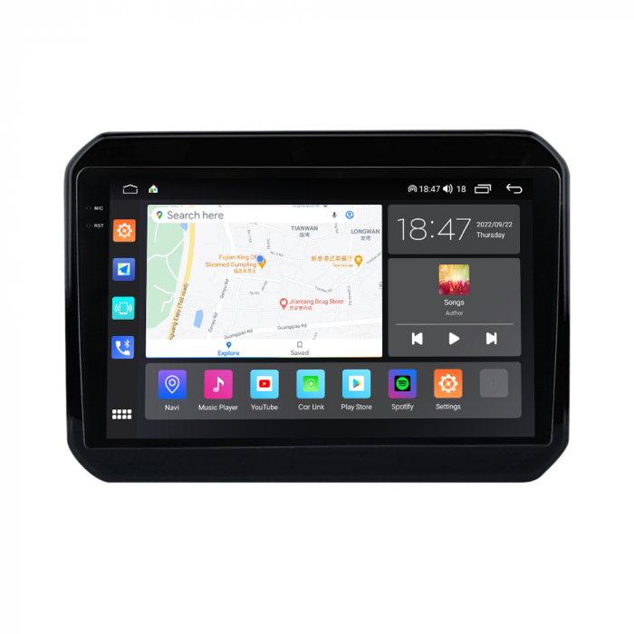 Navigatie Suzuki Ignis din 2016-2020, Rezolutie 2K, Display QLED 9.5 inch, 4GB RAM si 64GB ROM, Android, Procesor Octacore, Slot sim 4G, Sunet DSP, Wireless Carplay si Android Auto, Camera Marsarier, [2]
