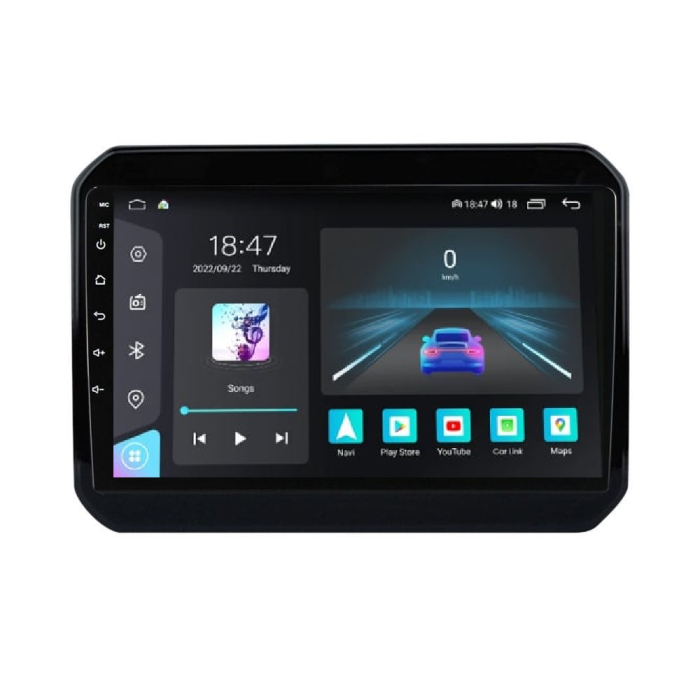 Navigatie Suzuki Ignis din 2016-2020, Rezolutie 2K, Display QLED 9.5 inch, 4GB RAM si 64GB ROM, Android, Procesor Octacore, Slot sim 4G, Sunet DSP, Wireless Carplay si Android Auto, Camera Marsarier, [1]