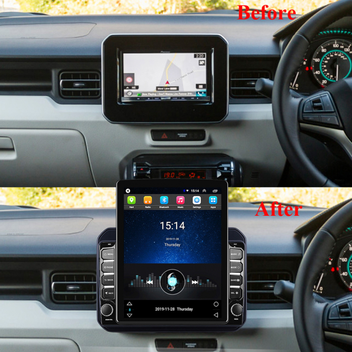 Navigatie Suzuki Ignis din 2016 - 2022, Ecran TESLA 9.7 inch, 4 GB RAM si 64 GB ROM, Slot Sim 4G, Procesor Octa Core, Carplay integrat, Procesor Sunet Digital DSP, Android, Aplicatii, Usb, Wi Fi, Blue [2]