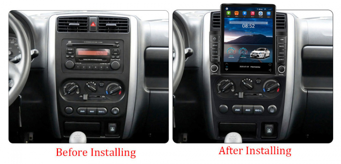 Navigatie Suzuki Jimny din 2005-2018, Display TESLA 9.5 inch, 2GB RAM si 32GB ROM, Wireless Carplay si Android Auto, Procesor Octacore, Slot sim 4G, Sunet DSP, Camera Marsarier, Bluetooth, USB, Wi Fi, [2]