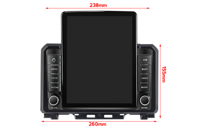 Navigatie Suzuki Jimny din 2018 - 2022, Ecran TESLA 9.7 inch, 4 GB RAM si 64 GB ROM, Slot Sim 4G, Procesor Octa Core, Carplay integrat, Procesor Sunet Digital DSP, Android, Aplicatii, Usb [2]