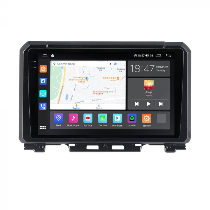 Navigatie Suzuki Jimny din 2018-2022, Rezolutie 2K, Display QLED 9.5 inch, 4GB RAM si 64GB ROM, Android, Procesor Octacore, Slot sim 4G, Sunet DSP, Wireless Carplay si Android Auto, Camera Marsarier, [3]