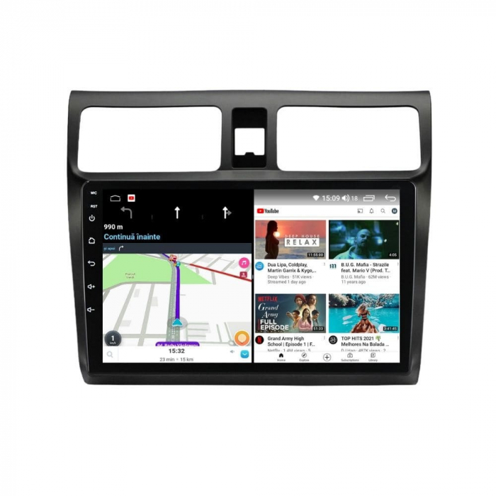 Navigatie Suzuki Swift din 2003-2010 Android 14 , 4GB RAM , Procesor Quad Core , Wireless Carplay si Android auto , Display HD Touchscreen, Wi-Fi , Bluetooth, USB [4]