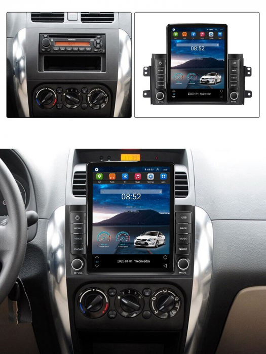 Navigatie Suzuki SX4 din 2006-2014, Display TESLA 9.5 inch, 2GB RAM si 32GB ROM, Wireless Carplay si Android Auto, Procesor Octacore, Slot sim 4G, Sunet DSP, Camera Marsarier, Bluetooth, USB, Wi Fi, R [2]