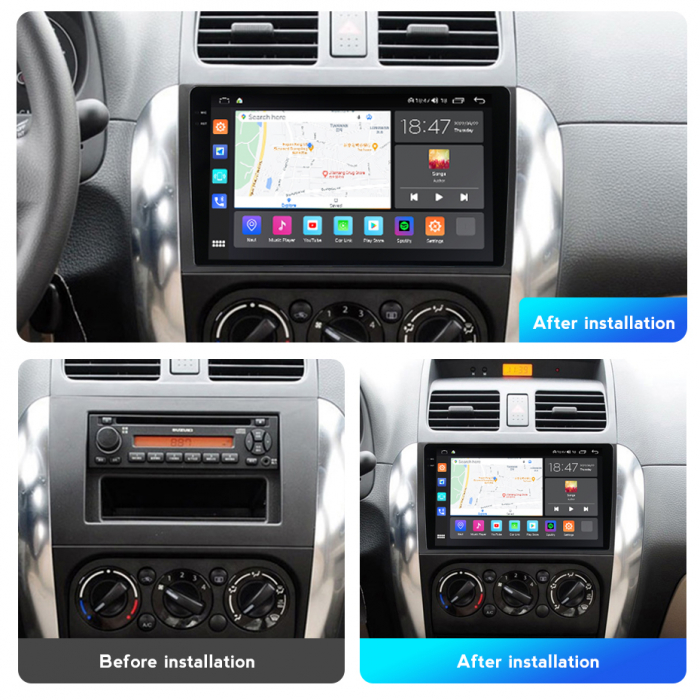 Navigatie Suzuki SX4 din 2006-2014, Rezolutie 2K, Display QLED 9.5 inch, 4GB RAM si 64GB ROM, Android, Procesor Octacore, Slot sim 4G, Sunet DSP, Wireless Carplay si Android Auto, Camera Marsarier, US [2]