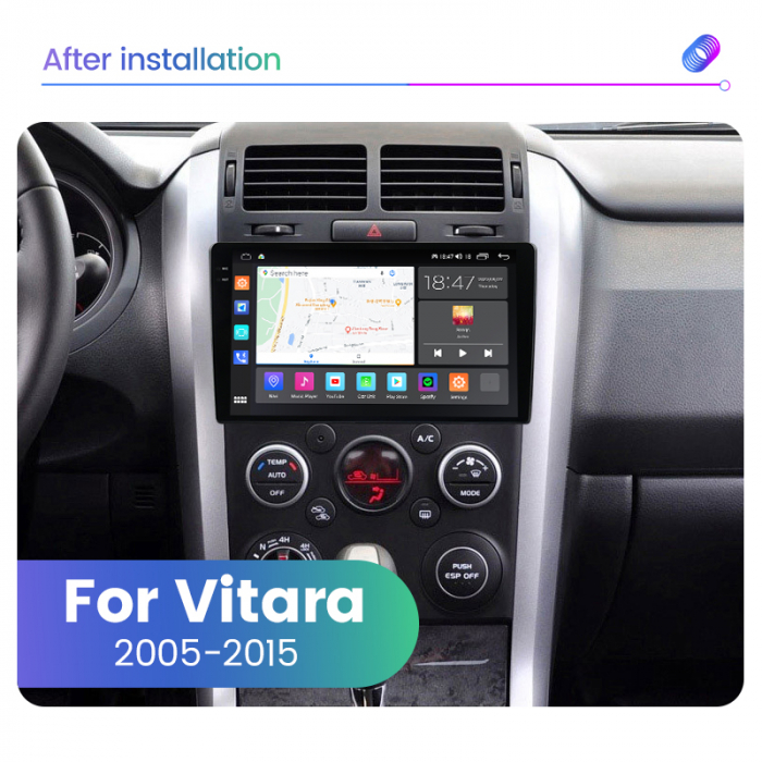 Navigatie Suzuki Vitara din 2005-2015, Rezolutie 2K, Ecran QLED 9.5 inch, 8GB RAM si 128GB ROM, Android, Procesor Octacore, Slot sim 4G, Sunet DSP, Wireless Carplay si Android Auto [2]