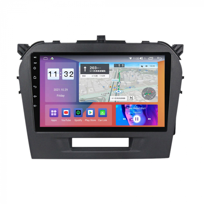 Navigatie Suzuki Vitara din 2014-2019,  Android 14 , 4GB RAM, Octacore, Slot Sim 4G, DSP, GPS, Wi-FI, Carplay, Android Auto, USB, Bluetooth, Waze, Touchscreen, 9 inch [2]