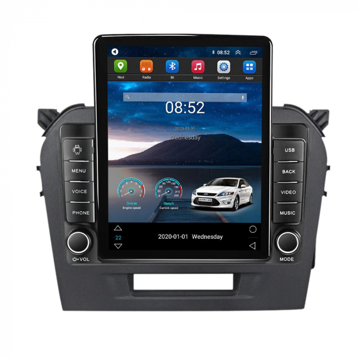 Navigatie Suzuki Vitara din 2014-2019, Display TESLA 9.5 inch, 2GB RAM si 32GB ROM, Wireless Carplay si Android Auto, Procesor Octacore, Slot sim 4G, Sunet DSP, Camera Marsarier, Bluetooth, USB, Wi Fi [3]