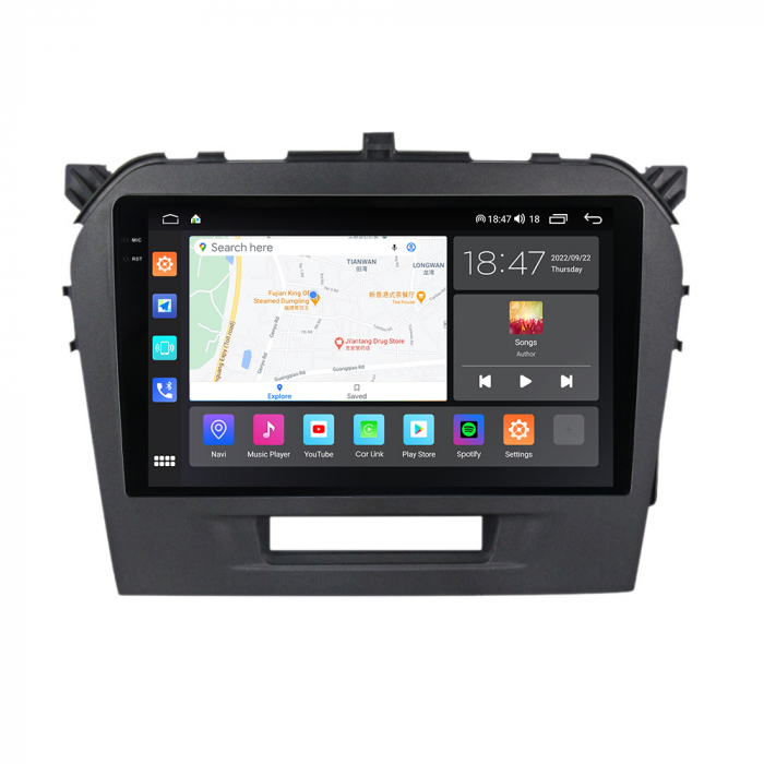 Navigatie Suzuki Vitara din 2014-2019, Rezolutie 2K, Display QLED 9.5 inch, 4GB RAM si 64GB ROM, Android, Procesor Octacore, Slot sim 4G, Sunet DSP, Wireless Carplay si Android Auto, Camera Marsarier, [2]