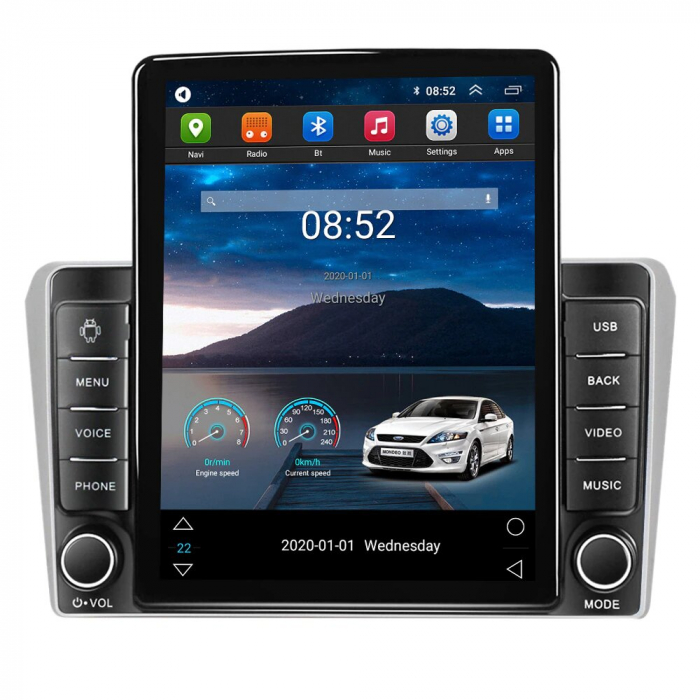 Navigatie Toyota Avensis din 2002 - 2008, Ecran TESLA 9.7 inch, 4 GB RAM si 64 GB ROM, Slot Sim 4G, Procesor Octa Core, Carplay integrat, Procesor Sunet Digital DSP, Android, Aplicatii, Usb, Wi Fi, Bl [3]