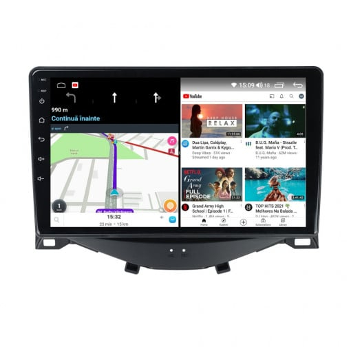 Navigatie TOYOTA AYGO ,2014 - 2021, Rezolutie 2K, Ecran QLED 9.5 inch, 8GB RAM si 128GB ROM, Android, Procesor Octacore, Slot sim 4G, Sunet DSP, Wireless Carplay [4]
