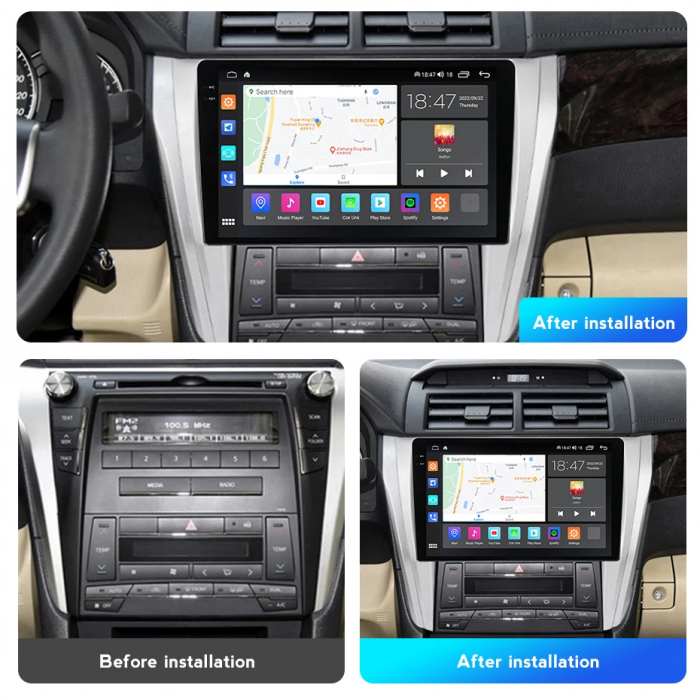 Navigatie Toyota Camry 2015-2017 Rezolutie 2K , 4GB RAM+64GB ROM QLED [2]