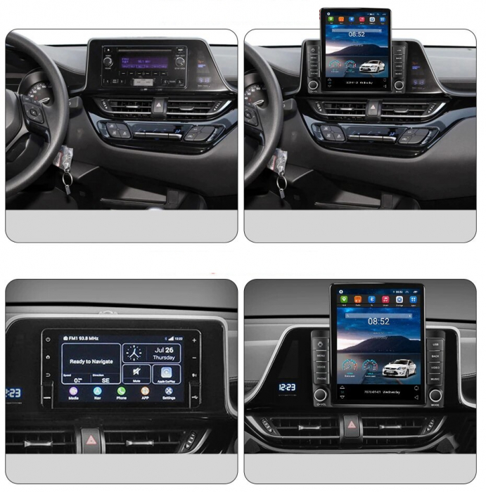 Navigatie Toyota CHR din 2016-2020, Display TESLA 9.5 inch, 2GB RAM si 32GB ROM, Wireless Carplay si Android Auto, Procesor Octacore, Slot sim 4G, Sunet DSP, Camera Marsarier, Bluetooth, USB, Wi Fi, R [2]