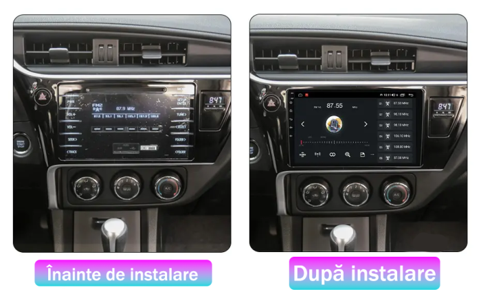 Navigatie Toyota Corolla 11 Auris E180 , 2017 - 2018 8GB RAM si 128GB ROM, Ecran QLED 9 inch, Android 14, Procesor Octacore, Slot sim 4G, Sunet DSP, Wireless Carplay si Android Auto [4]