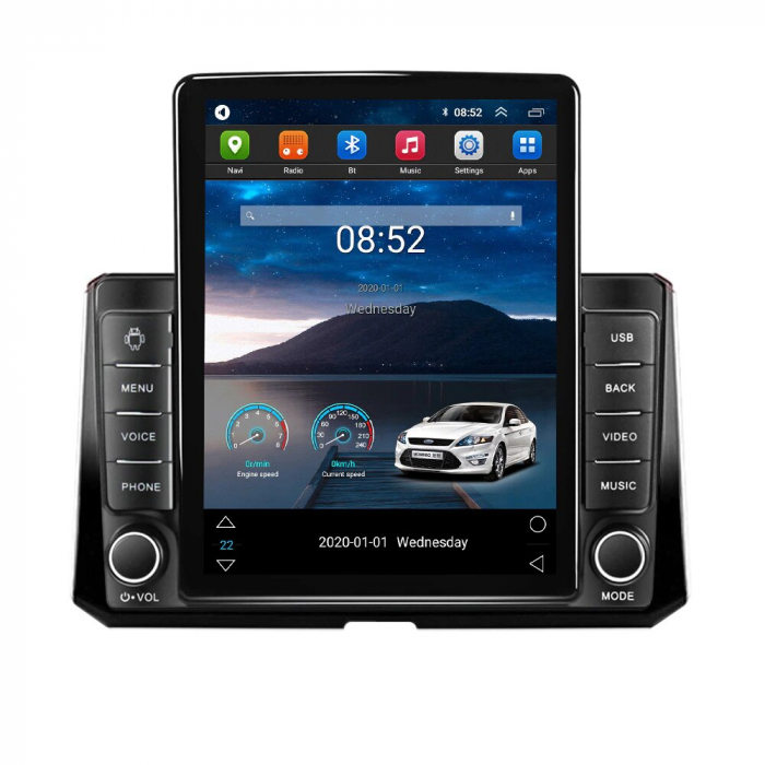 Navigatie Toyota Corolla Auris din 2017-2019, Display TESLA 9.5 inch, 2GB RAM si 32GB ROM, Wireless Carplay si Android Auto, Procesor Octacore, Slot sim 4G, Sunet DSP, Camera Marsarier, Bluetooth, USB [3]