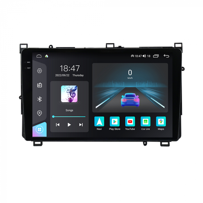Navigatie Toyota Corolla Auris din 2017-2019, Rezolutie 2K, Ecran QLED 9.5 inch, 8GB RAM si 128GB ROM, Android, Procesor Octacore, Slot sim 4G, Sunet DSP, Wireless Carplay [1]