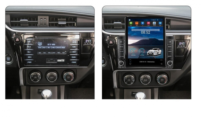 Navigatie Toyota Corolla Auris din 2017 - 2020, Ecran TESLA 9.7 inch, 4 GB RAM si 64 GB ROM, Slot Sim 4G, Procesor Octa Core, Carplay integrat, Procesor Sunet Digital DSP, Android, Aplicatii, Usb, Wi [4]