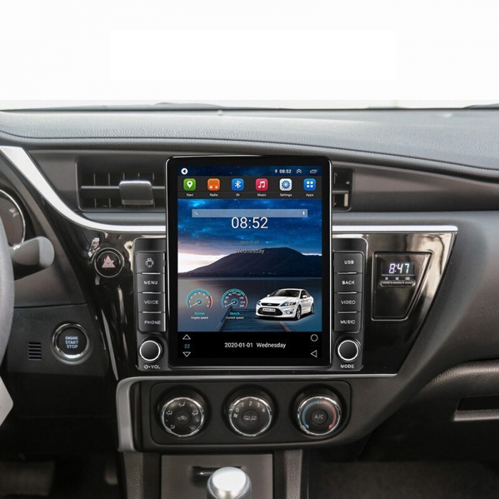 Navigatie Toyota Corolla Auris din 2017 - 2020, Ecran TESLA 9.7 inch, 4 GB RAM si 64 GB ROM, Slot Sim 4G, Procesor Octa Core, Carplay integrat, Procesor Sunet Digital DSP, Android, Aplicatii, Usb, Wi [2]