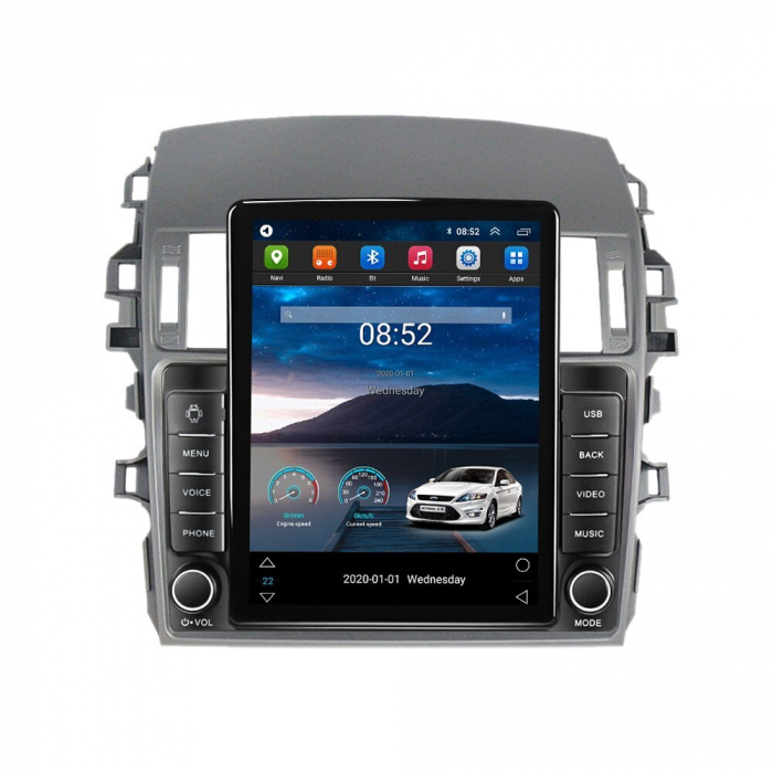 Navigatie Toyota Corolla din 2006 - 2013, Ecran TESLA 9.7 inch, 4 GB RAM si 64 GB ROM, Slot Sim 4G, Procesor Octa Core, Carplay integrat, Procesor Sunet Digital DSP, Android, Aplicatii, Usb, Wi Fi, Bl [2]