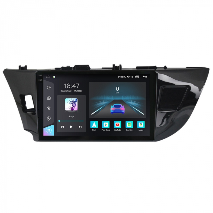 Navigatie Toyota Corolla din 2012-2016, Rezolutie 2K, Display QLED 9.5 inch, 4GB RAM si 64GB ROM, Android, Procesor Octacore, Slot sim 4G, Sunet DSP, Wireless Carplay si Android Auto, Camera Marsarier [1]