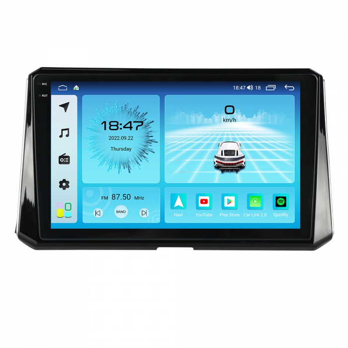 Navigatie Toyota Corolla din 2018-2022, Rezolutie 2K, Ecran QLED 9.5 inch, 8GB RAM si 128GB ROM, Android, Procesor Octacore, Slot sim 4G, Sunet DSP, Wireless Carplay [4]