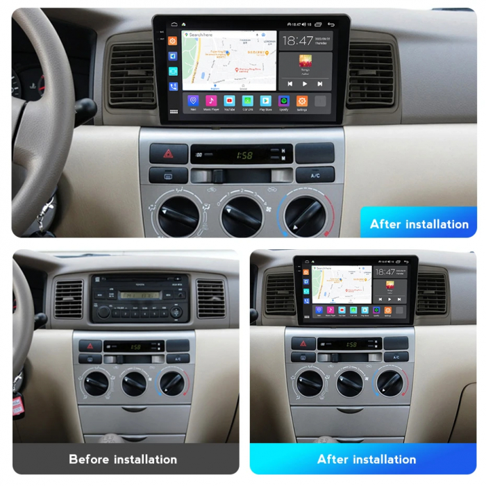 Navigatie Toyota Corolla EX 2007-2012 Rezolutie 2K , 8GB RAM+128GB ROM QLED [6]