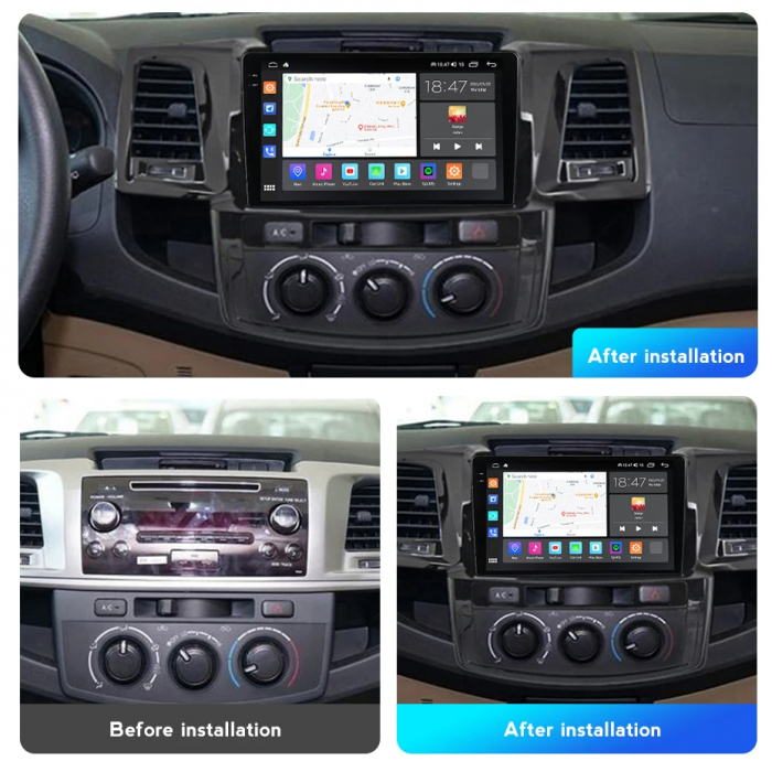 Navigatie Toyota Fortuner Hilux 2004-2014 Rezolutie 2K , 8GB RAM+128GB ROM QLED [4]
