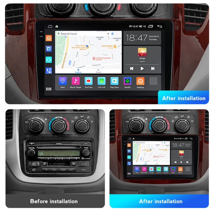 Navigatie Toyota Highlander 2000-2007 Rezolutie 2K , 4GB RAM+64GB ROM QLED [6]