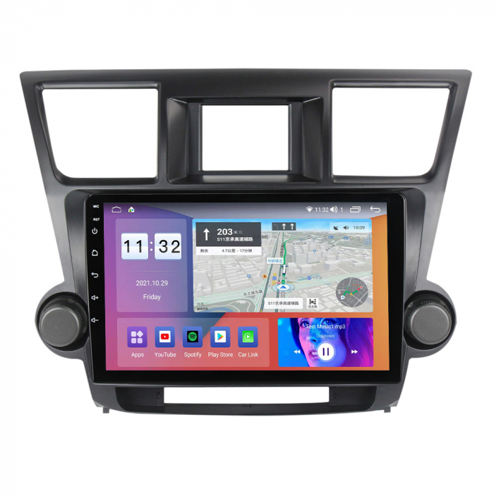 Navigatie Toyota Highlander ( 2007 - 2014 ) 4 GB RAM si 64 GB ROM, Slot Sim 4G, Procesor Octa Core, Carplay, Sunet DSP, Android, Aplicatii, Usb, Wi Fi, Bluetooth [2]
